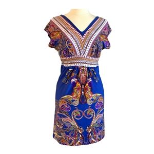 Colorful v-neck Kaftan Dress